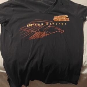 Harley-Davidson 120th Anniversary Black Tee with Eagle Graphic